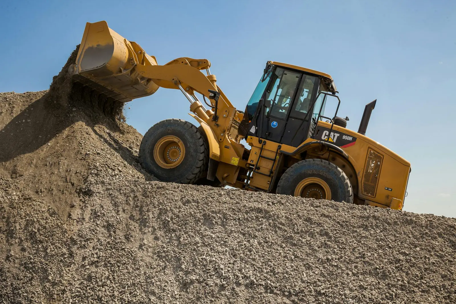 Heavy loader equipment moving materials