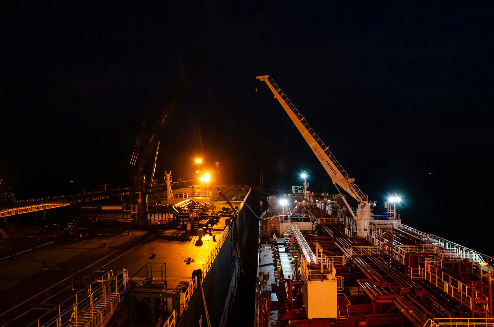 Nighttime crane operation